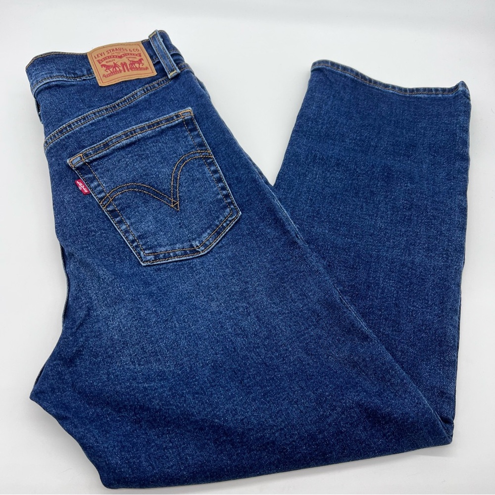 Levi's Women's Ribcage Straight Ankle Dark Wash High Rise Denim Jeans - Size 31